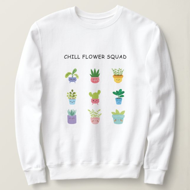 Sweatshirt Caractères Fleur Chill Cute (Design devant)