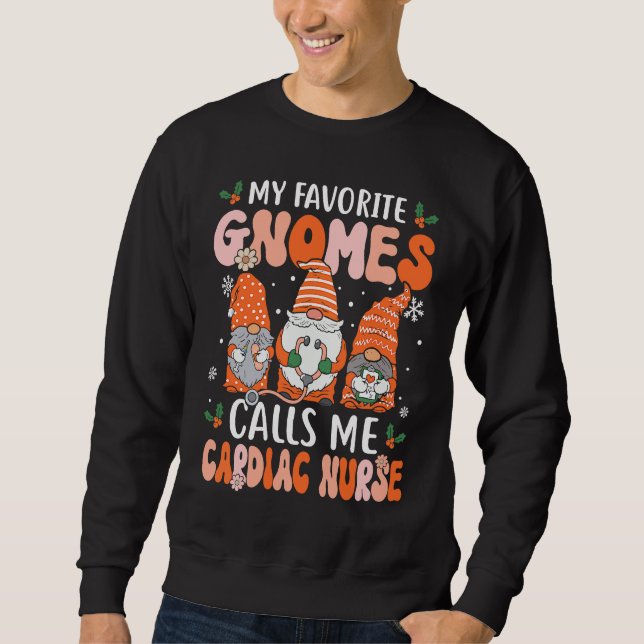 Sweatshirt Cardiac Nurse Groovy Christmas Gnome Nurse (Devant)