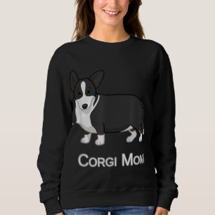 Sweatshirt Cardigan noir mignon Corgi Welsh Amoureux des chie