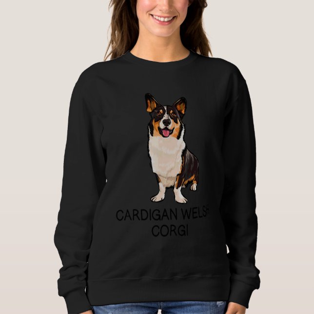 Sweatshirt Cardigan Welsh Corgi Chien Fou (Devant)