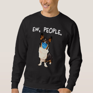 Sweatshirt Cardigan Welsh Corgi Ew Personnes Chien Portant Le
