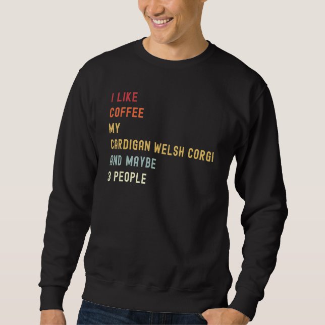 Sweatshirt Cardigan Welsh Corgi Retro Chien Et Café (Devant)