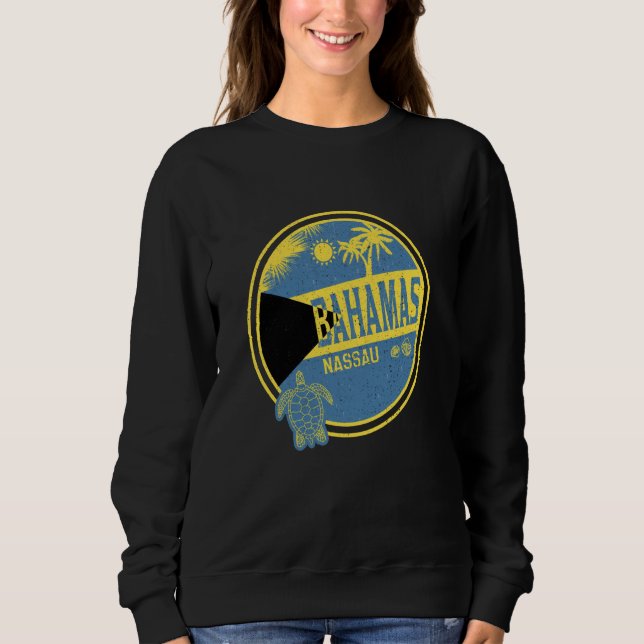 Sweatshirt Caribbean Bahamas Nassau Vintage Vacation Tropical (Devant)