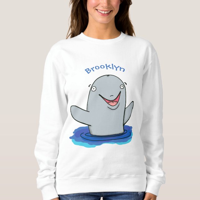 Sweatshirt Caricature adorable de marsouin (Devant)