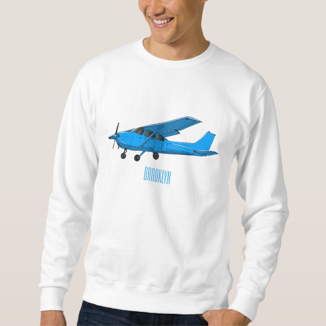 Sweatshirt Caricature d'avion à voilure fixe (Devant)