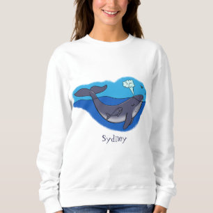 Sweatshirt Caricature de baleine mignonne et de baleine de ve