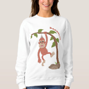 Sweatshirt Caricature de bébé orangoutan joyeux