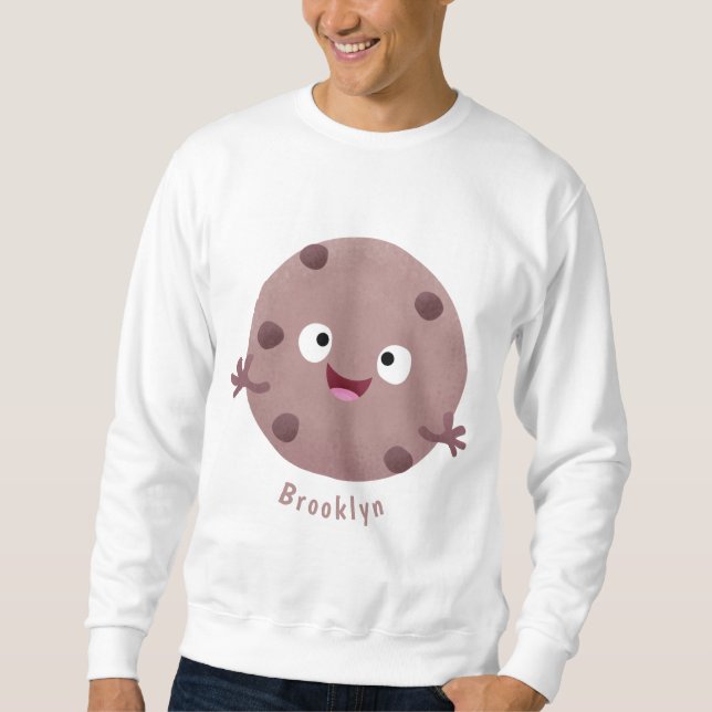 Sweatshirt Caricature de biscuit à puce en chocolat (Devant)