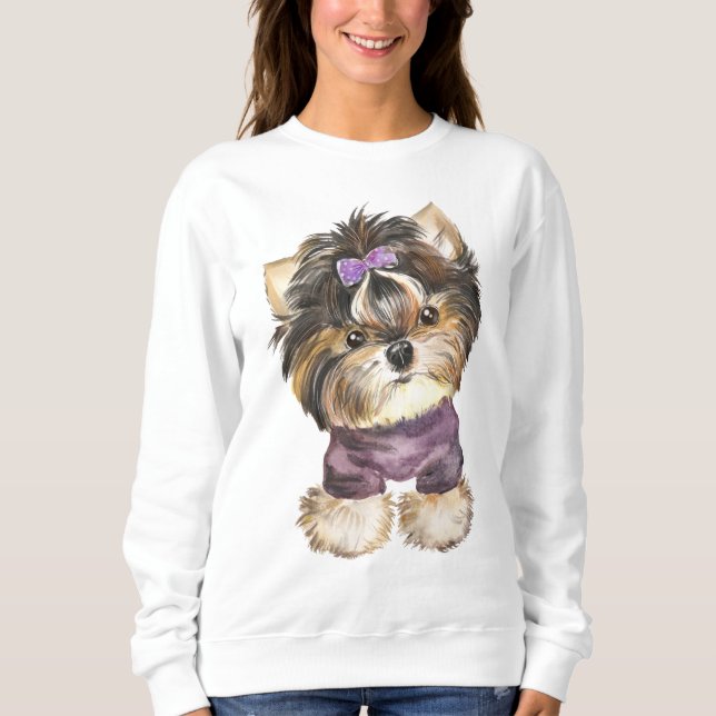 Sweatshirt Caricature de Chien Chien Chien Chien Mignonne Yor (Devant)