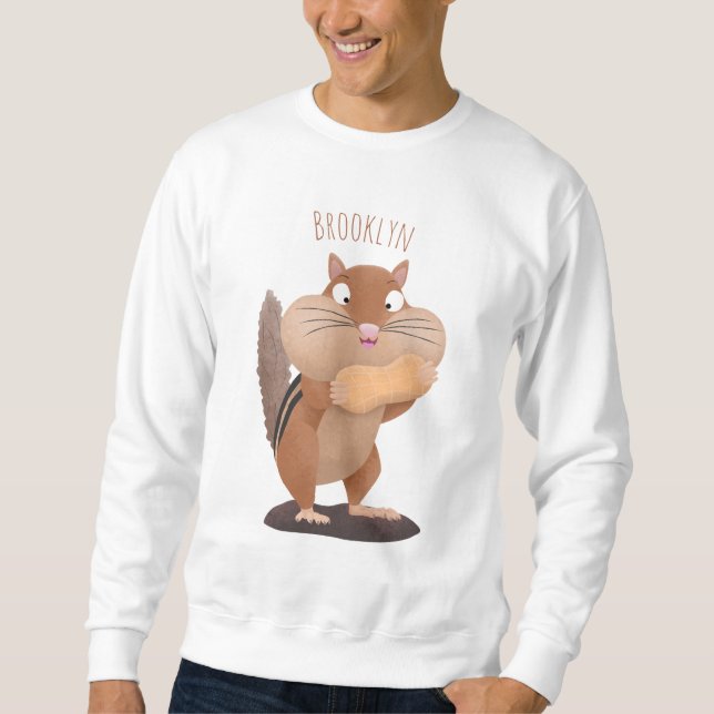 Sweatshirt Caricature de chipmunk à grosses joues mignonnes (Devant)