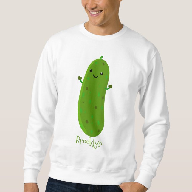 Sweatshirt Caricature de cornichon joyeux (Devant)