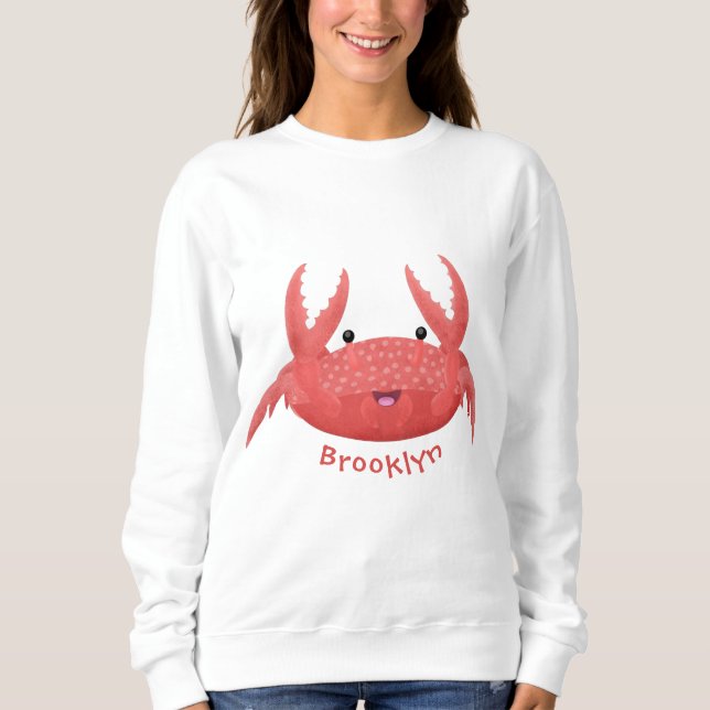 Sweatshirt Caricature de crabe rouge cuite (Devant)