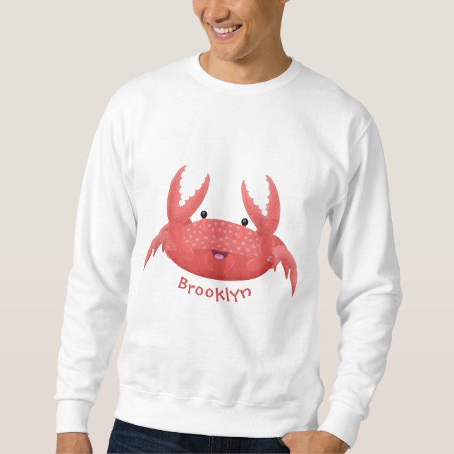 Sweatshirt Caricature de crabe rouge cuite (Devant)