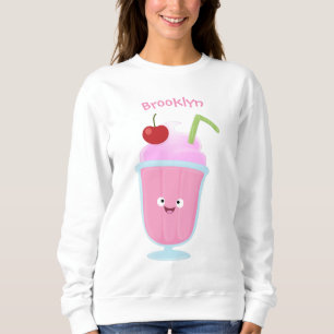Sweatshirt Caricature de crème glacée de fraise mignonne