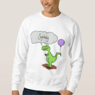 Sweatshirt Caricature de dragon dragon drôle et vert respiran