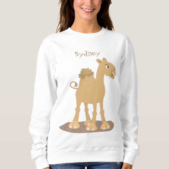 Sweatshirt Caricature de dromadaire joyeux et souriant (Devant)