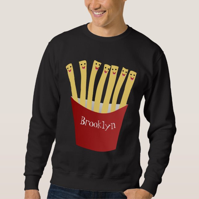 Sweatshirt Caricature de frites Cute kawaii fast food (Devant)
