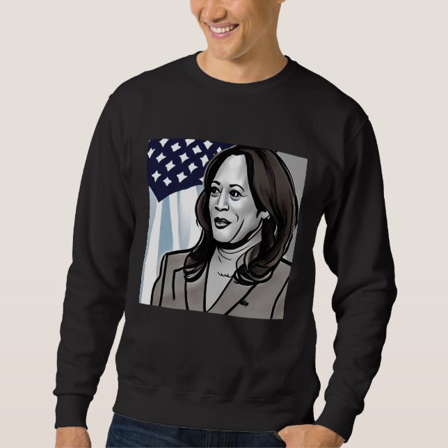 Sweatshirt Caricature de Kamala Harris Political (Devant)