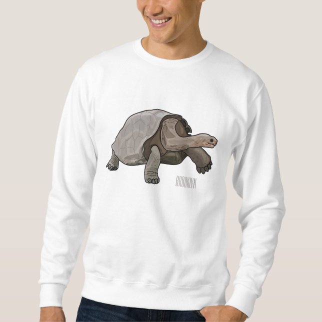 Sweatshirt Caricature de la tortue des Galapagos (Devant)