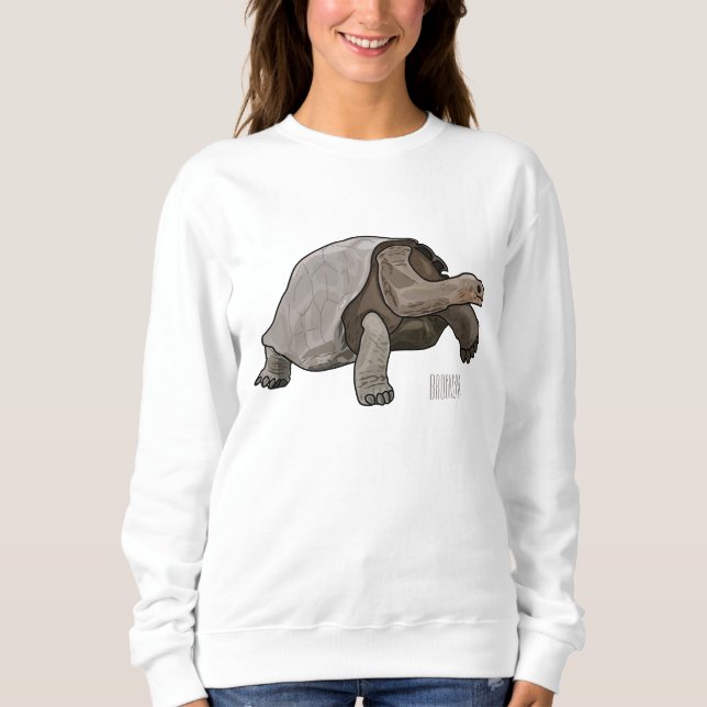 Sweatshirt Caricature de la tortue des Galapagos (Devant)