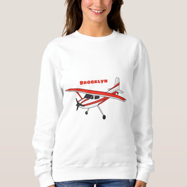 Sweatshirt Caricature de l'avion à train de vélo (Devant)