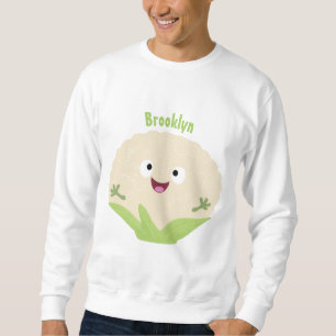 Sweatshirt Caricature de légume de chou-fleur joyeux