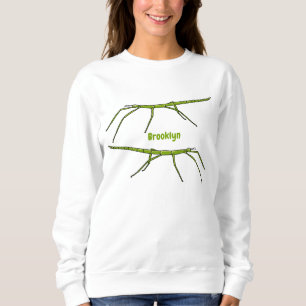 Sweatshirt Caricature de mignon rouge vert avec des visages h