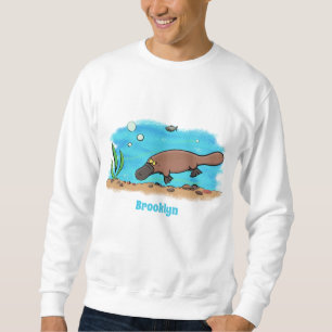 Sweatshirt Caricature de natation de Cute platypus