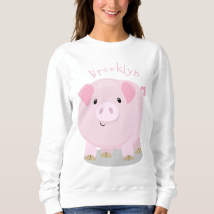 Sweatshirt Caricature de porc mignon rose pot vendue