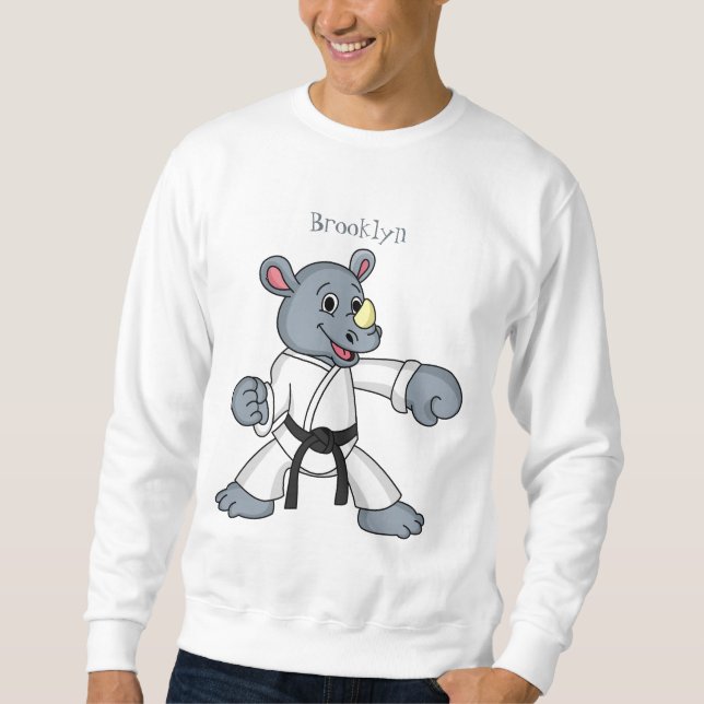 Sweatshirt Caricature de rhino kung fu (Devant)