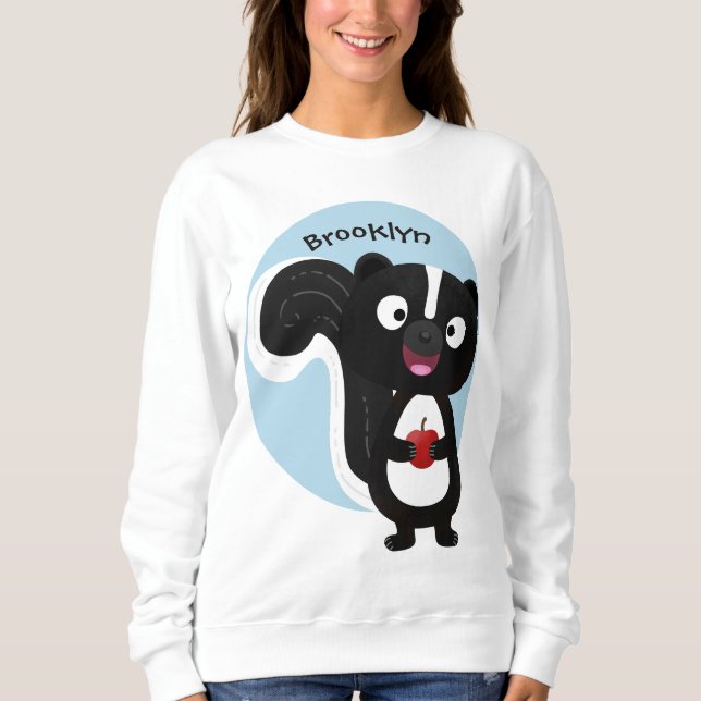 Sweatshirt Caricature de skunk jote happy (Devant)
