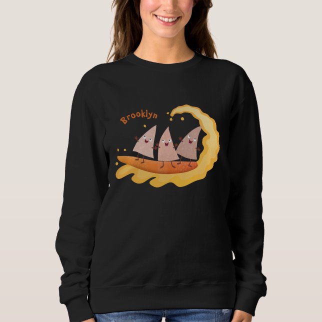 Sweatshirt Caricature de surf pour chips de maïs mignonette n (Devant)