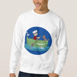 Sweatshirt Caricature de voilier et de canot à rames garçon m