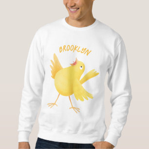 Sweatshirt Caricature d'oiseau canari jaune chantant mignon