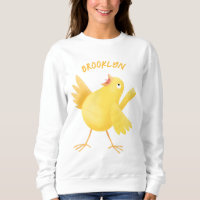 Caricature d'oiseau canari jaune chantant mignon
