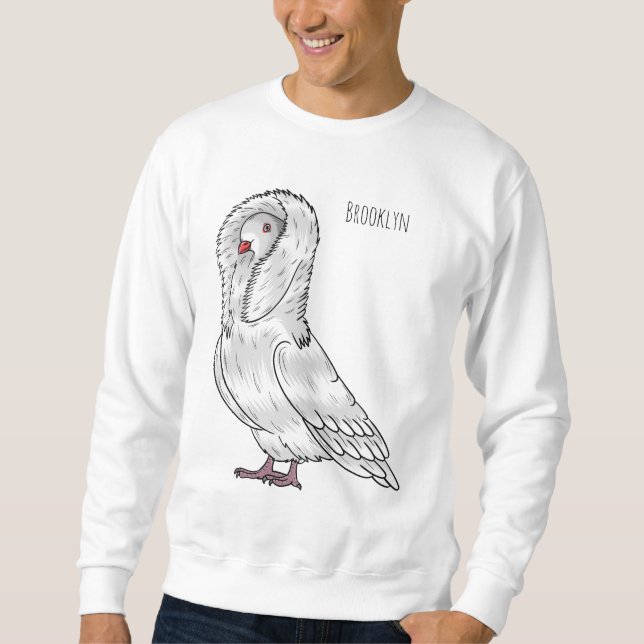 Sweatshirt Caricature d'oiseau pigeon Jacobin (Devant)