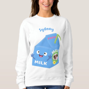 Sweatshirt Caricature en carton de lait joyeux