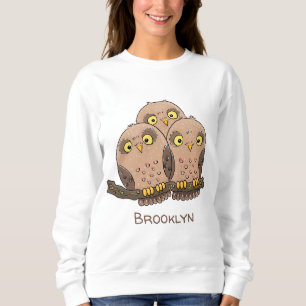 Sweatshirt Caricature en trio de chouette