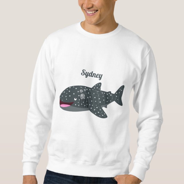 Sweatshirt Caricature joli requin baleine joyeux (Devant)