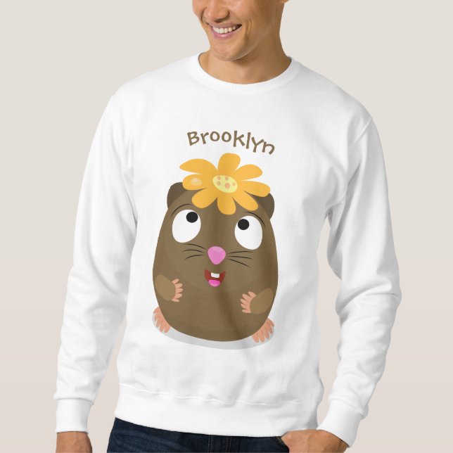 Sweatshirt Caricature joyeuse de cobaye mignonne (Devant)