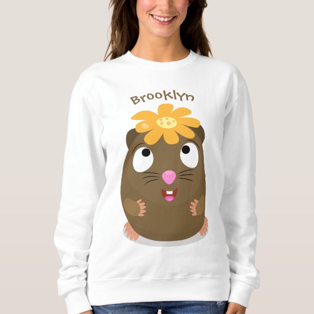Sweatshirt Caricature joyeuse de cobaye mignonne (Devant)