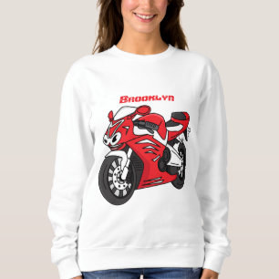 Sweatshirt Caricature moto de sport rouge mou