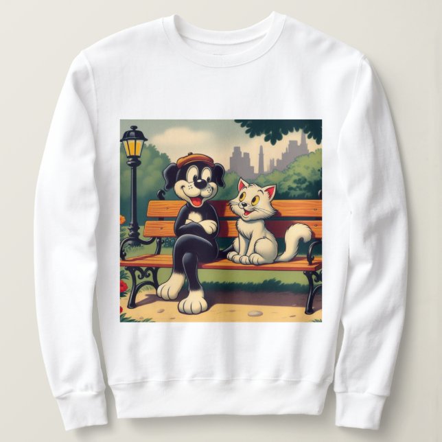 Sweatshirt Caricature vintage pour chien/chat (Design devant)