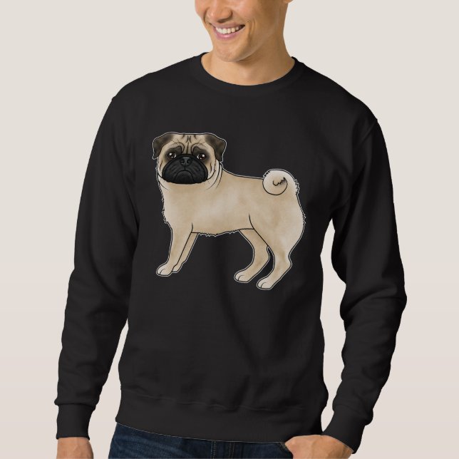 Sweatshirt Carlin à visage glacé mignon Chien Mops Chien race (Devant)