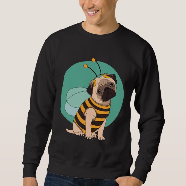 Sweatshirt Carlin amusant Porter le costume d'Halloween Bee C (Devant)