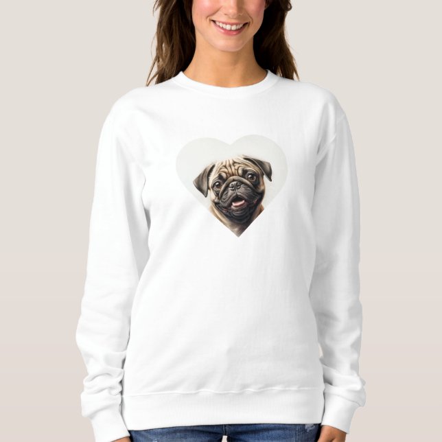Sweatshirt Carlin chien Amoureux des chiens Best Dog Maman Jo (Devant)