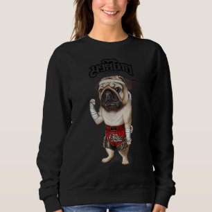 Sweatshirt Carlin Chien Comme Muay Thai Kick Boxer Champion