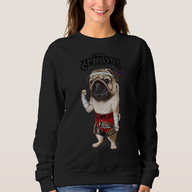 Sweatshirt Carlin Chien Comme Muay Thai Kick Boxer Champion (Devant)