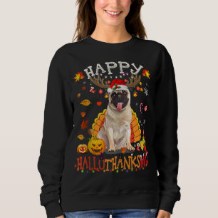 Sweatshirt Carlin Chien Hallothanksmas Halloween Thanksgivin