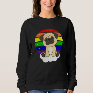 Sweatshirt Carlin chien Rainbow Parties scintillant Chiens Ka